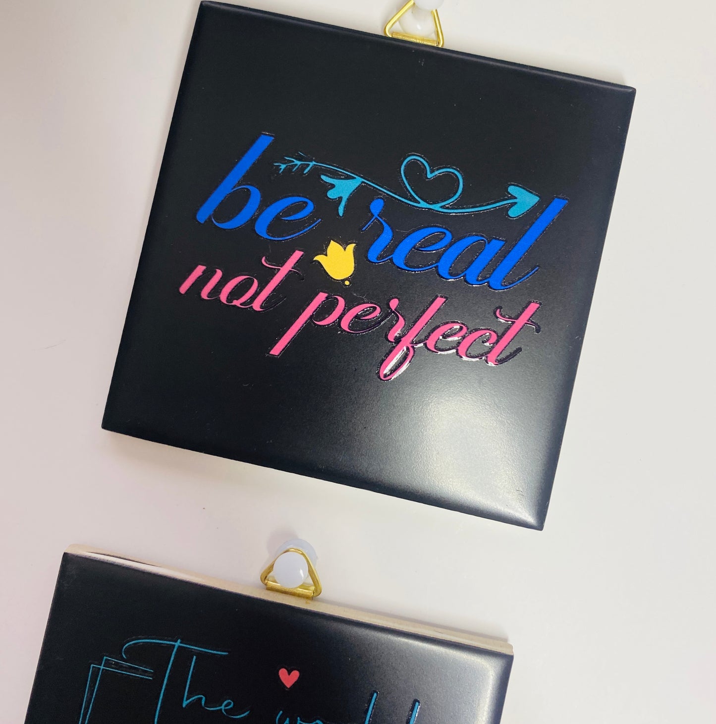 Home Decor Affirmation Tile Set - Black