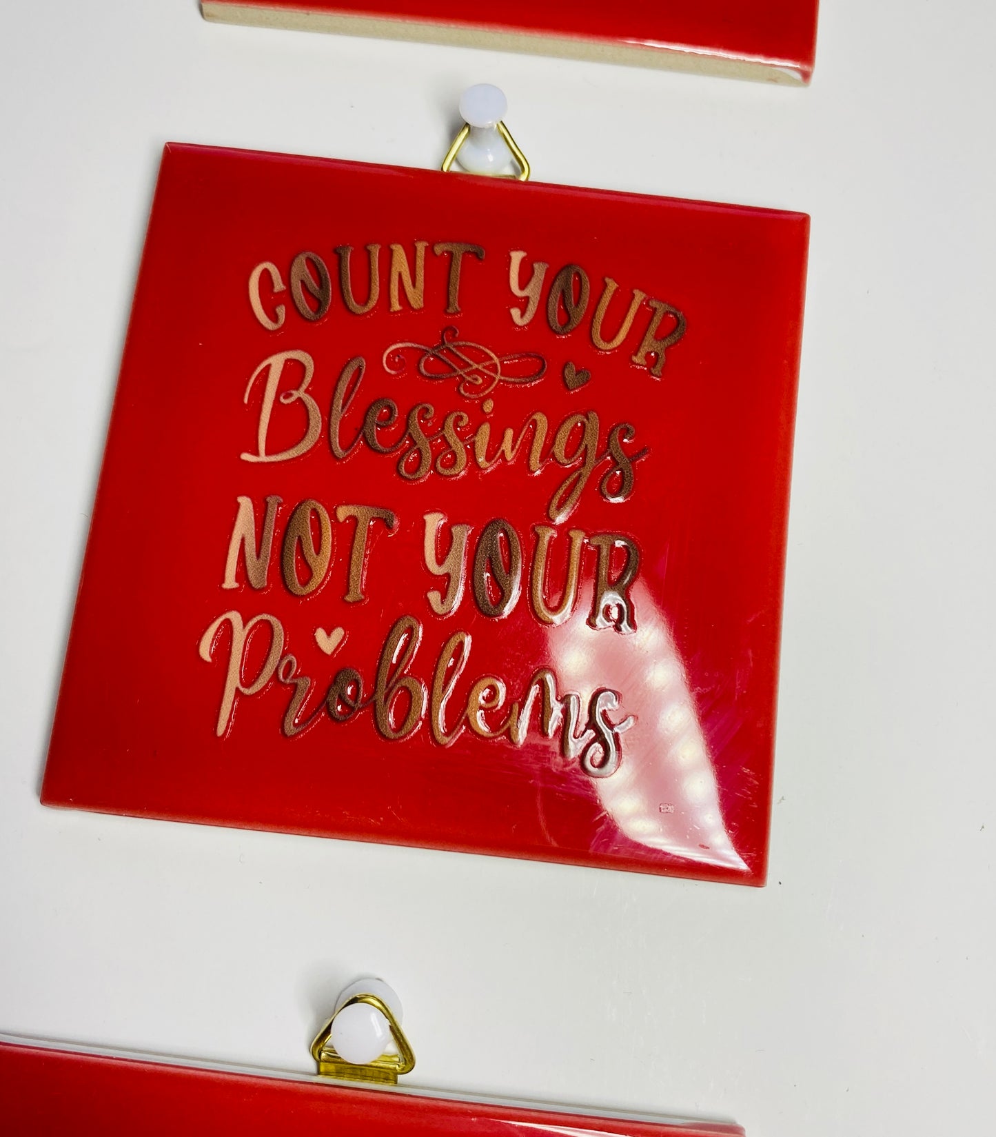 Home Decor Affirmation Tile Set - Red