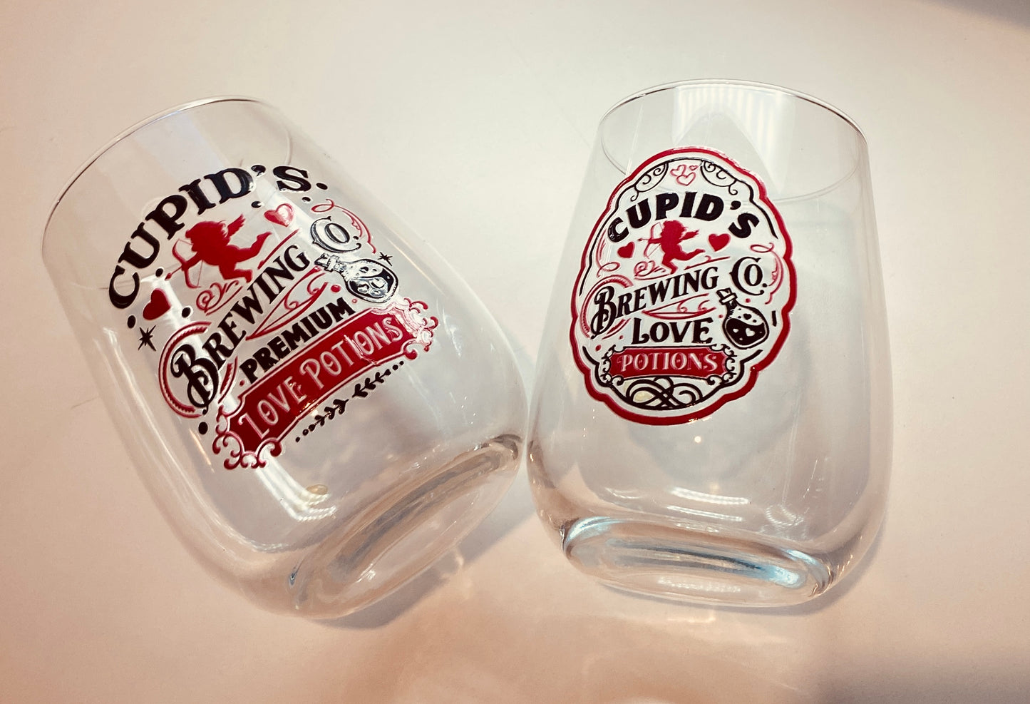 Cupids Brewing Co. Stemless Wine Glass Set