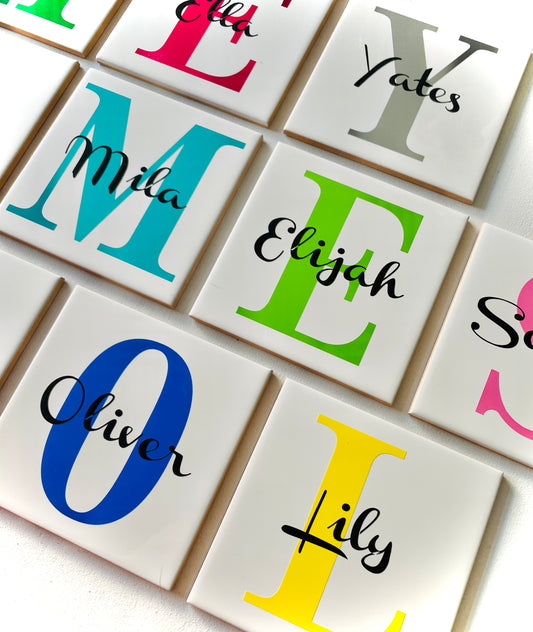 Monogram Name & Initial Tile