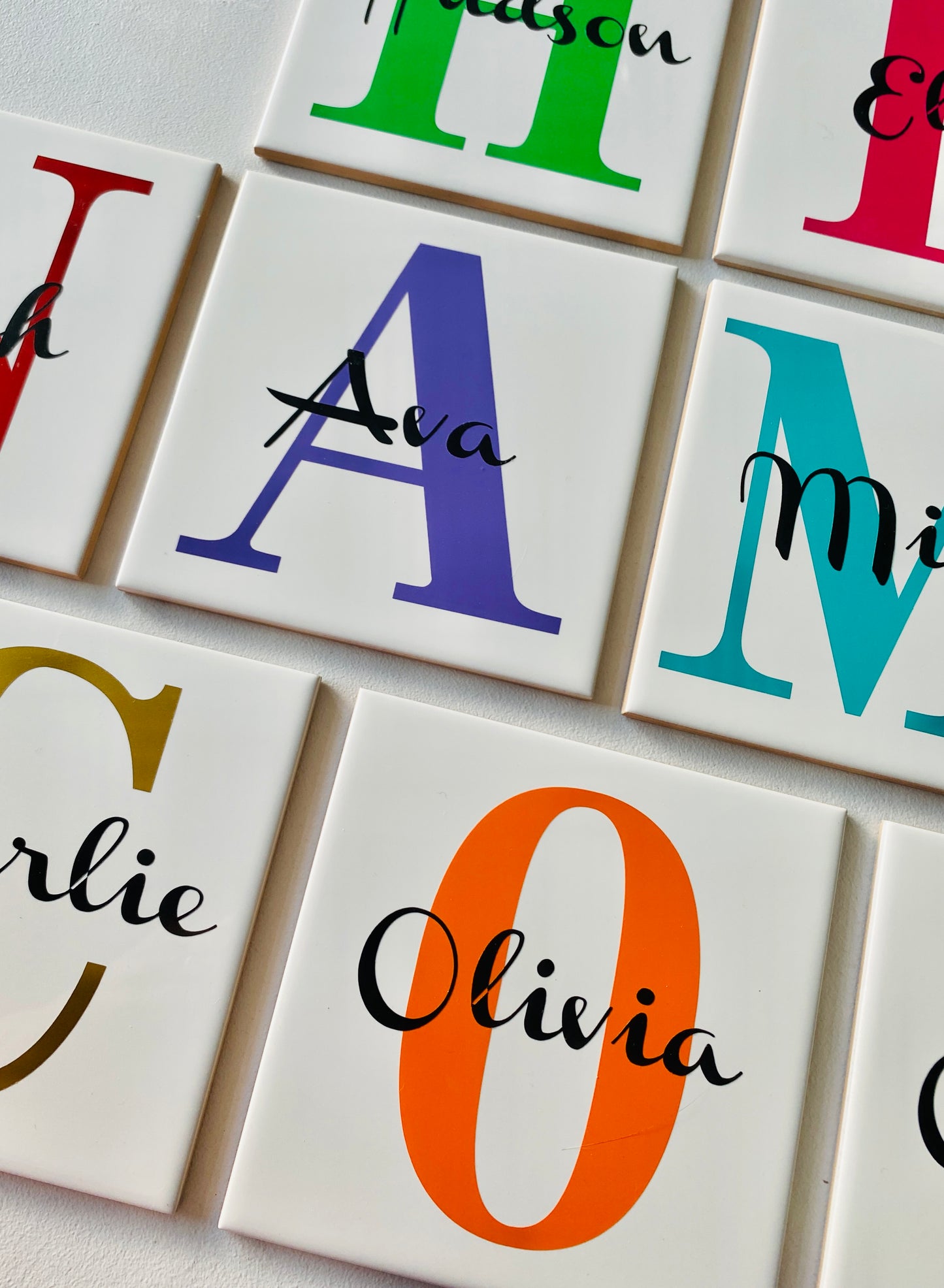 Monogram Name & Initial Tile