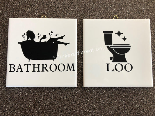 Bathroom Door Sign Set