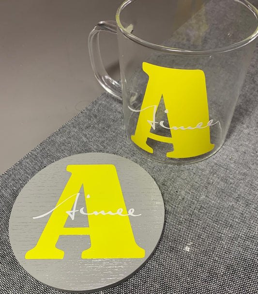 Glass Mug & Coaster Set